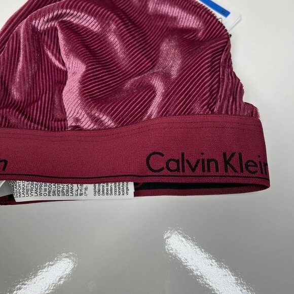 Calvin Klein bra women unlined sans double burgundy bra triangle size XL chic - Picture 9 of 13